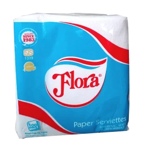 Flora Serviettes White 100s(18 Packets/Carton)