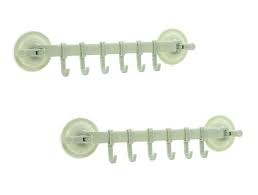 Suction Bathroom Towel Hanger, Plastic Hooks