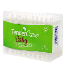 TenderCare Earbuds White Baby Tips Rectangular Tin 060s(36 Packets/Carton)