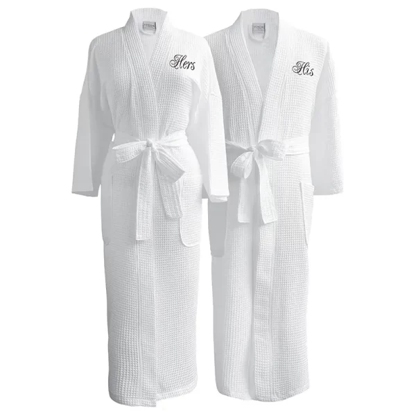 white cotton bathrobe