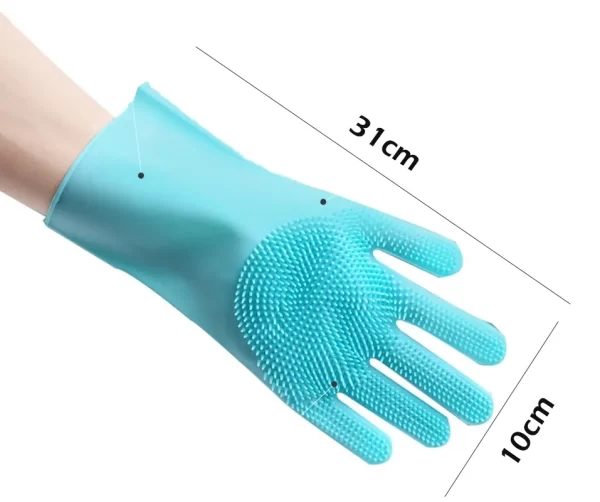 Silicon Rubber Washing Gloves with Needle Bristles - Image 5
