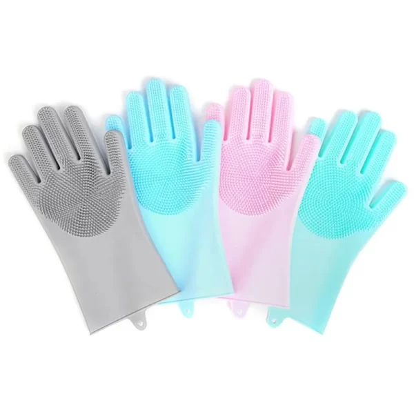 Silicon Rubber Washing Gloves with Needle Bristles - Image 2