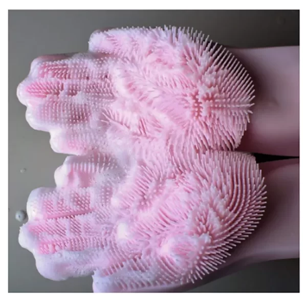 Silicon Rubber Washing Gloves with Needle Bristles - Image 3