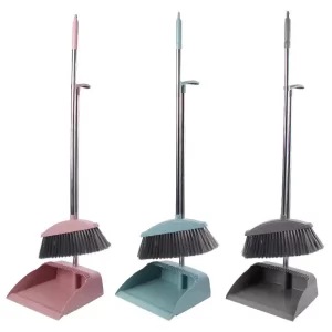 Standing Dust Broom with Dust Pan