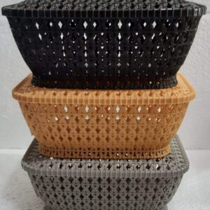 3 Plastic Luxor Basket With Lid