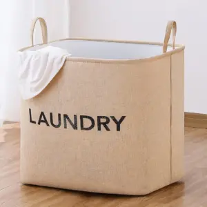 Cotton Linen Laundry Basket