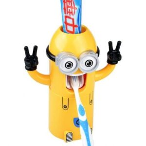 Minion Toothpaste Dispenser Toothbrush Holder