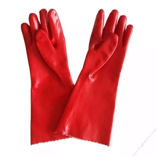PVC Gloves Red/ Detergent Resistant