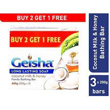 Geisha Coconut Milk And Honey White Family Bathing Bar Value Pack 200g x Pack of 3