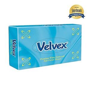 Velvex F/Tissue Emb. Blue Box 80'S