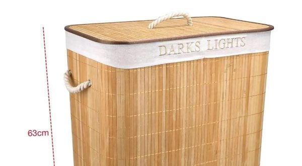 100L Bamboo Laundry Basket With Flip Lid