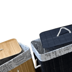 Eco-Friendly Bamboo Laundry Basket Black /Brown