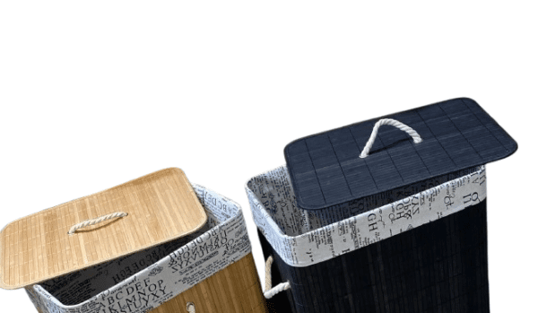 Eco-Friendly Bamboo Laundry Basket Black /Brown
