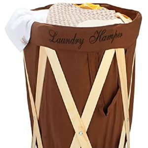 Laundry Basket With Wooden Stand
