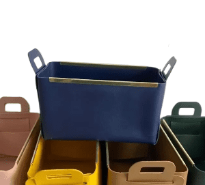 Multifunction PU Leather Collapsible Sundry Storage Basket