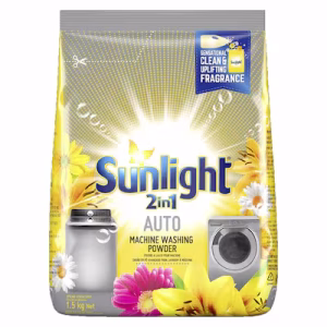 Sunlight 2 In 1 Yellow Auto Machine Washing Powder 1.5Kg
