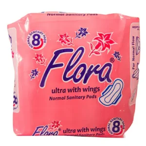 Flora Ultra With Wings Normal Sanitary Pads 8 Count