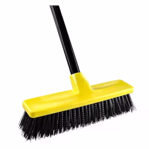 Al.Gi C14P Street Broom With Handle Black And Yellow 1 Piece