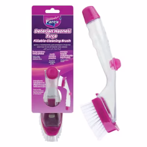Parex Fillable Cleaning Dish Brush White/Pink