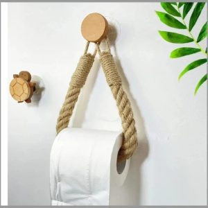 Nail-Free Single Hemp Rope Paper Holder Wall Hanging Cotton