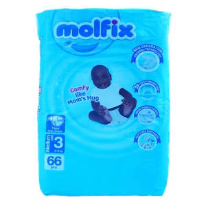 Molfix Diapers 3D 6.1Kg-9Kgs Medium 66 Pieces
