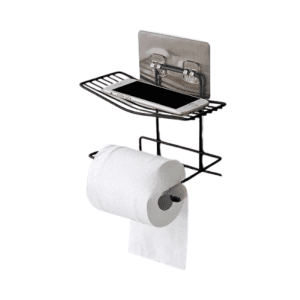 Wall Mounted Tissue Holder With Rack