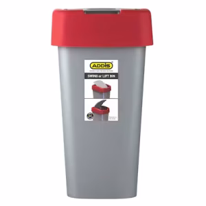 Addis Plastic Swing And Lift Bin 25L Redgrey