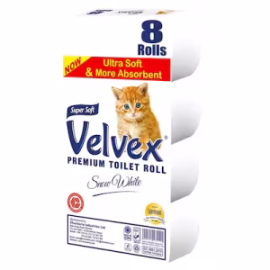Velvex Super Soft Premium Toilet Roll 8 Pieces