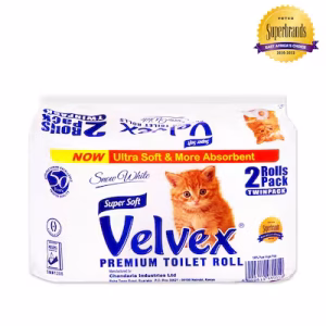 Velvex White Toilet Rolls x 2