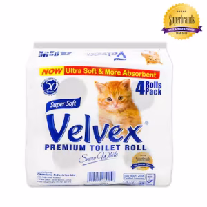 Velvex White Toilet Rolls x 4