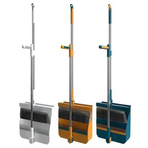 180° Rotating Long Broom Scoop Folding Dustpan Set