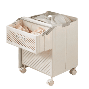 2pcs Foldable Laundry Hamper Basket With Wheels