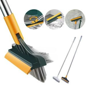 3-in-1 Floor Scrubbing v- Shaped Brush, Broom Squeegee